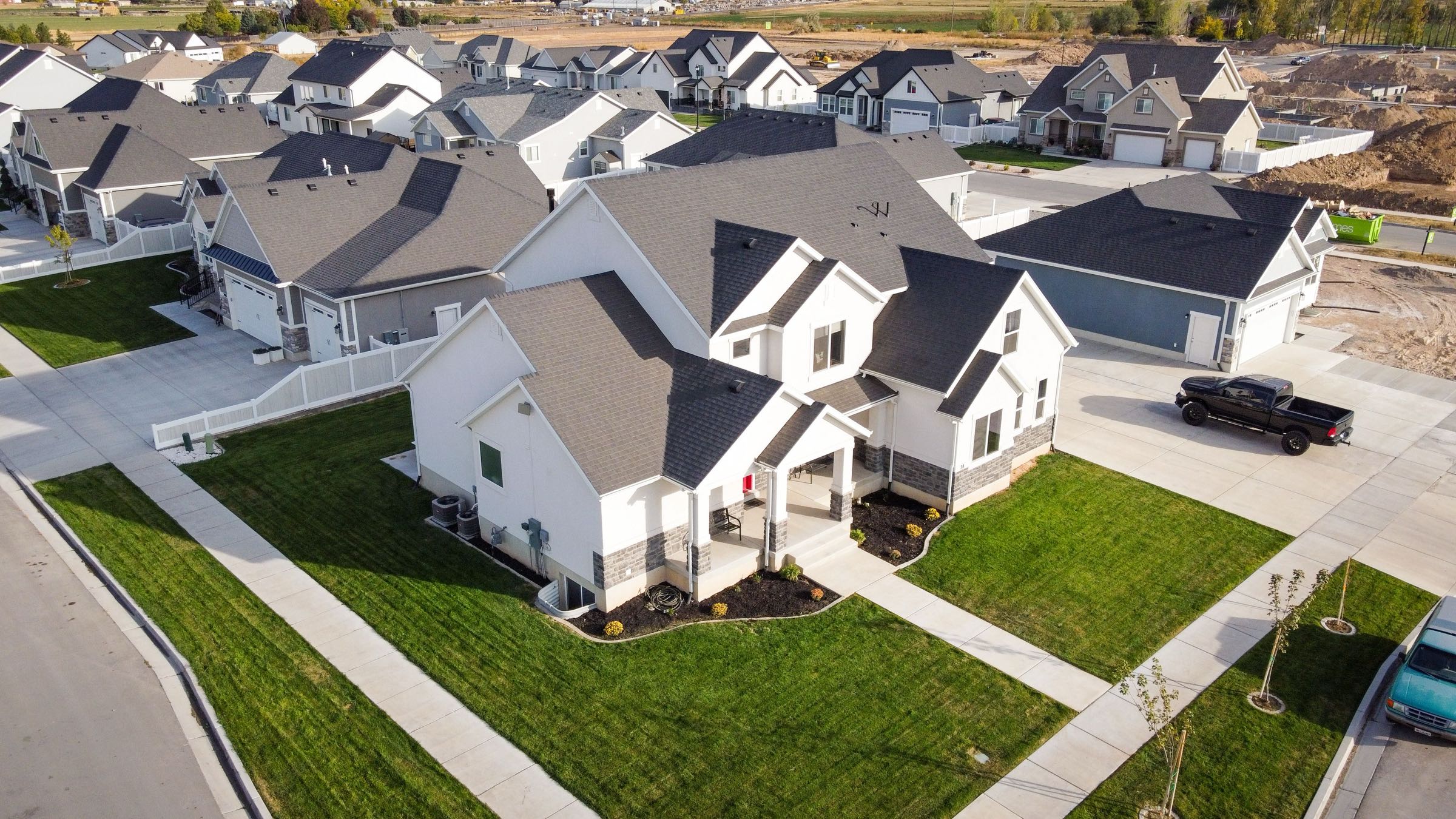 Aerial view of a new residential development